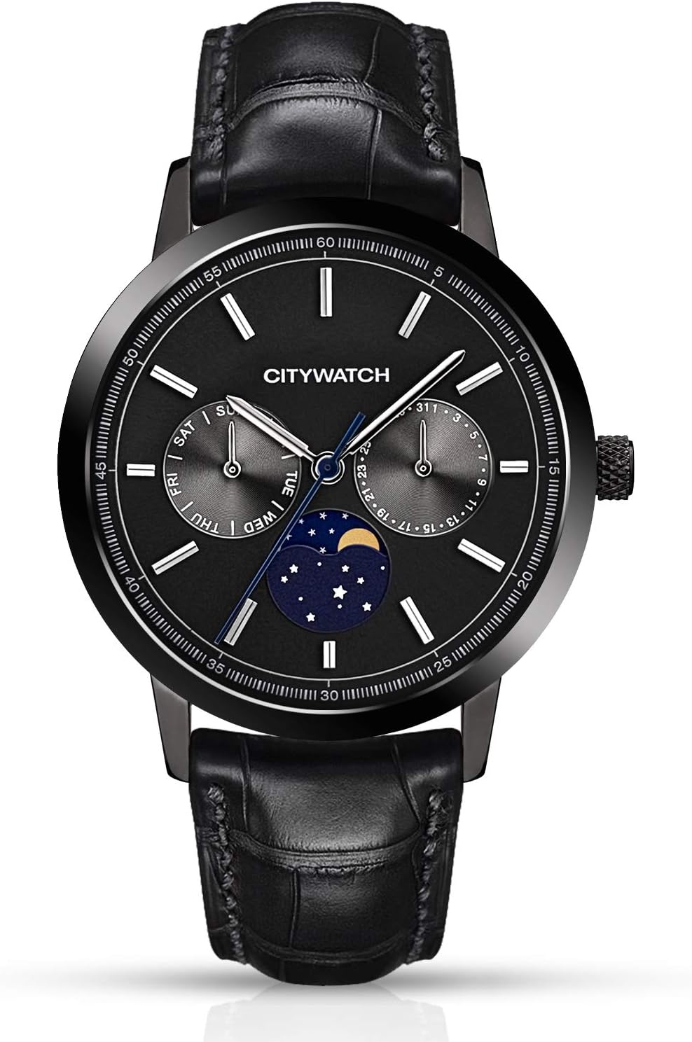 CITYWATCH Limited Edition Men's Watch with Black Genuine Leather Strap CY015.03BL