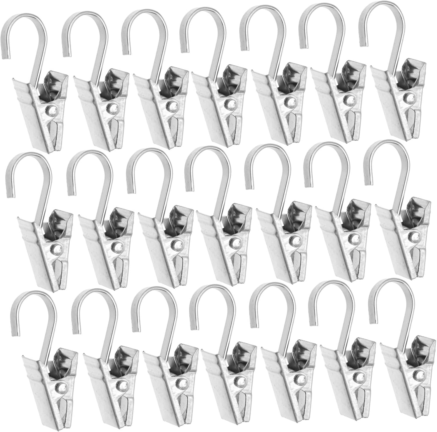 100pcs Stainless Steel Curtain Clips with Hooks for Easy Hanging Heavy-Duty Drapery Rings for Bathrooms Offices and Home Use and Secure Attachment