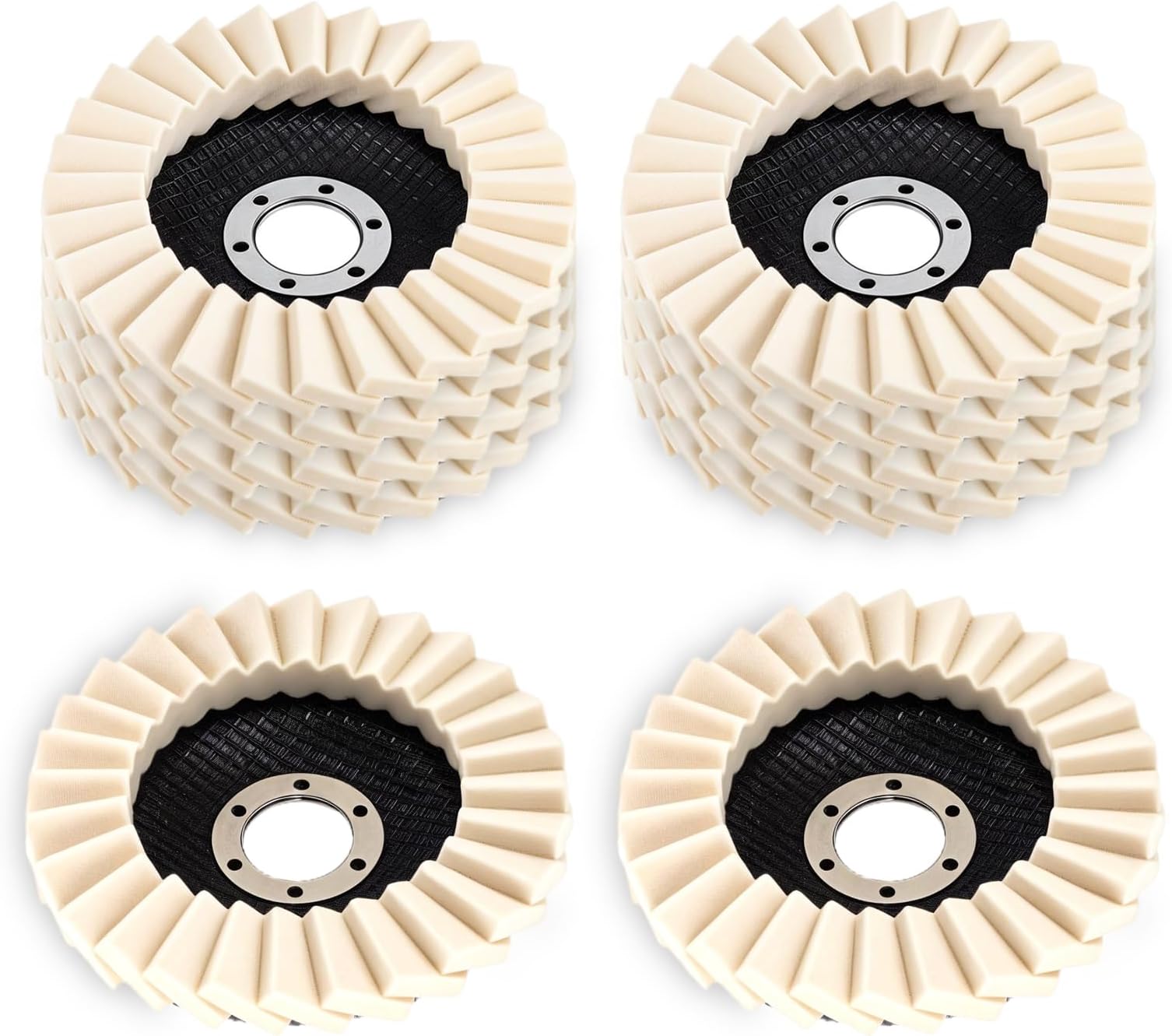 10 Pack Wool Felt Flap Disc Abrasives 4-1/2" x 7/8" Thicken Arbor Kit Buffing Polishing Cutting Wheel for Angle Grinder for Metal, Marble, Glass, Ceramic, Furniture, Car