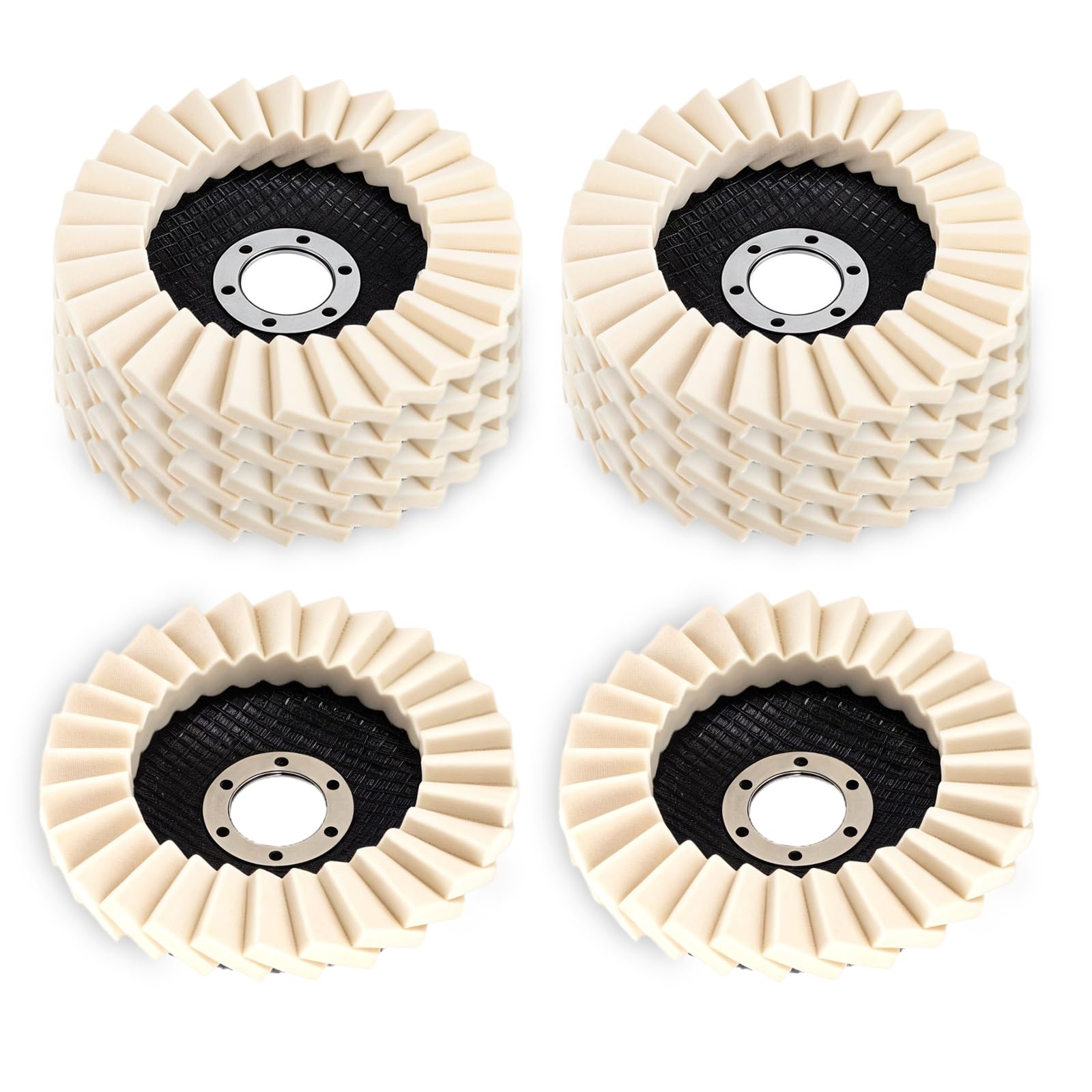 10 Pack Wool Felt Flap Disc Abrasives 4-1/2" x 7/8" Thicken Arbor Kit Buffing Polishing Cutting Wheel for Angle Grinder for Metal, Marble, Glass, Ceramic, Furniture, Car