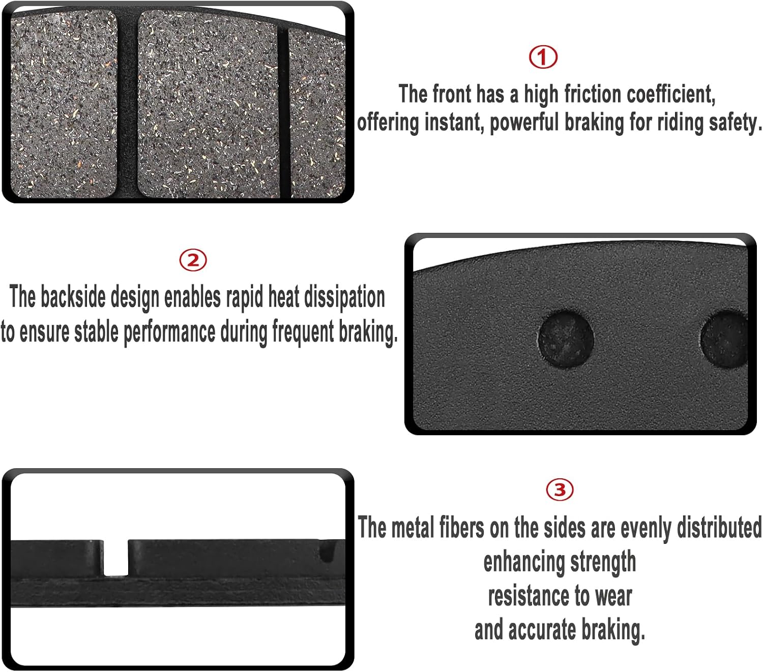 ZICOO Front and Rear Brake Pads for Can Am Maverick R 2024 2025, Maverick R MAX 2025