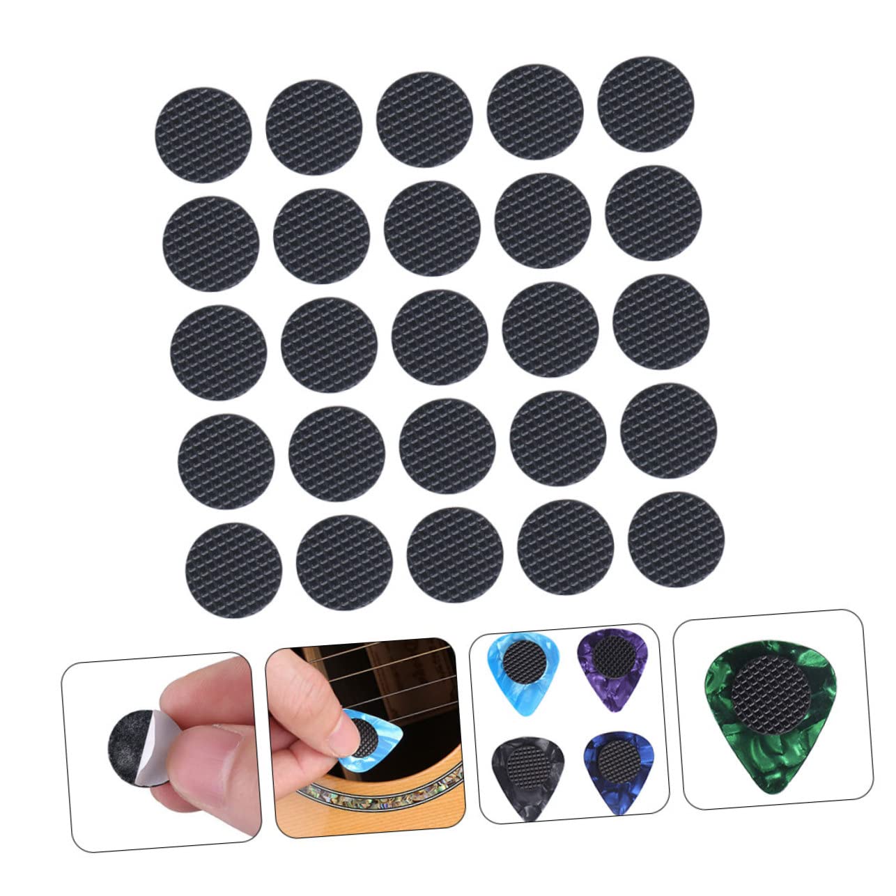 120piezas Agarre De Goma Autoadhesiva Para Púas De Guitarra Accesorios Prácticos Para El Control Conciertos y Prácticas