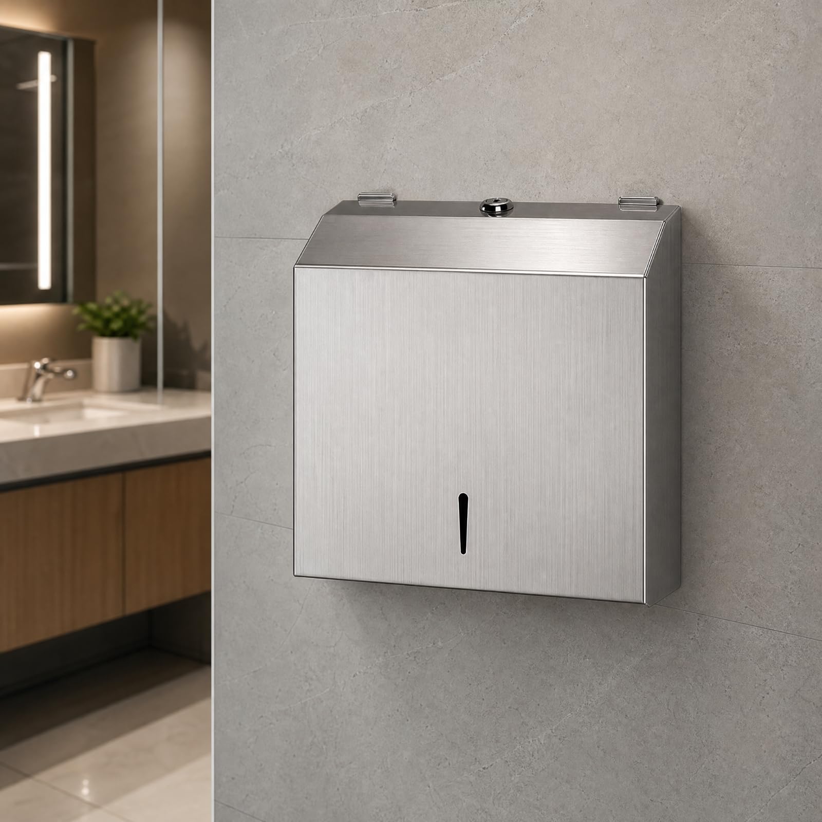 Dispensador Pared Acero Inoxidable Resisn Papel Pared lgado Organizador Inodoro para Áreas Baño Comerciales, Oro