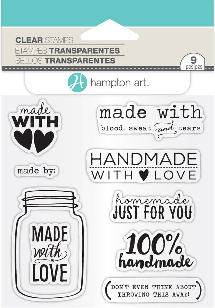 Hampton Art Janet Dunn Clear Stamps 4"X8", Made With Love