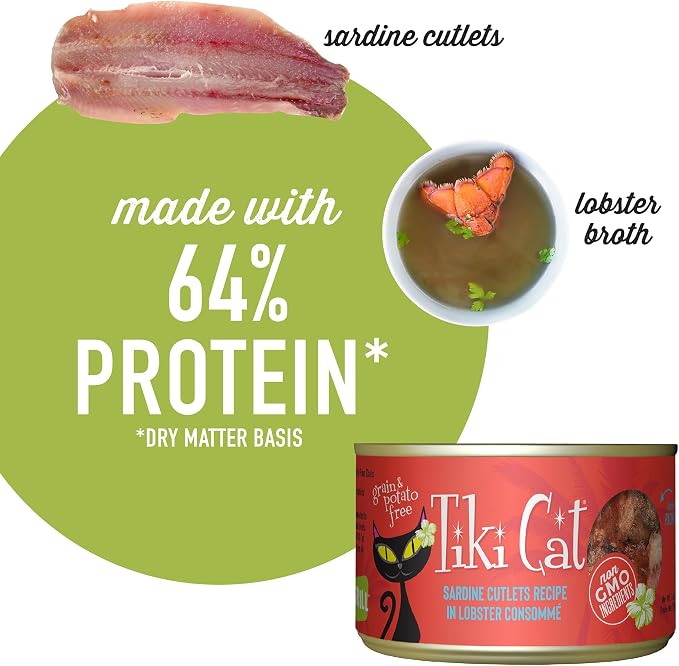 Alimento húmedo para gatos sardina Tiki Cat 6 oz 8 uds miniatura 5