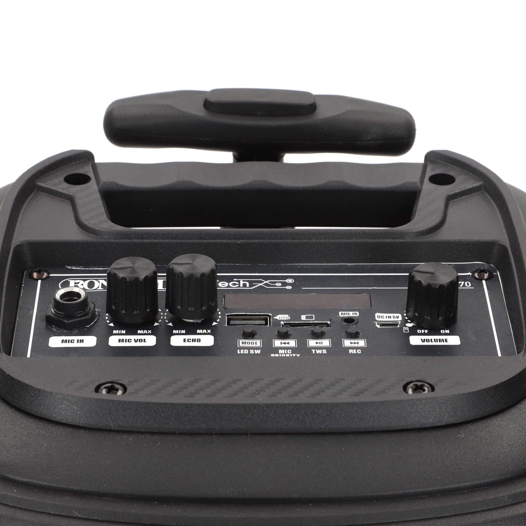 ColorBaby Bontempi Altavoz Maleta inalámbrico con Karaoke, 300W de Potencia, 2 micrófonos, Luces RGB, Radio, Pantalla, Ecualizador de Sonido, Dos Altavoces a la Vez, Batería Recargable USB (39223)
