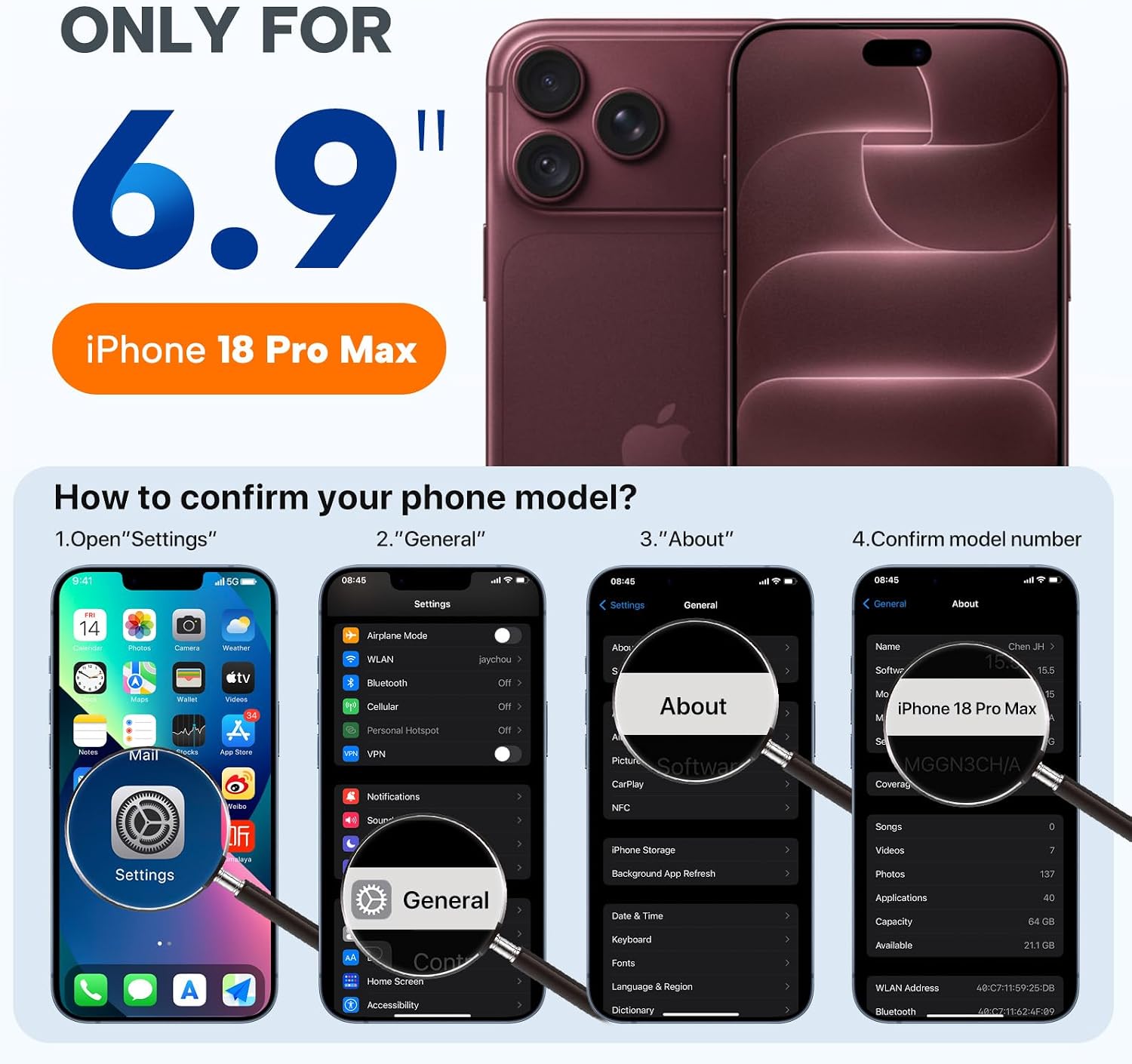 Miracase Silicone & Magnetic for iPhone 18 Pro Max Case, Burgundy