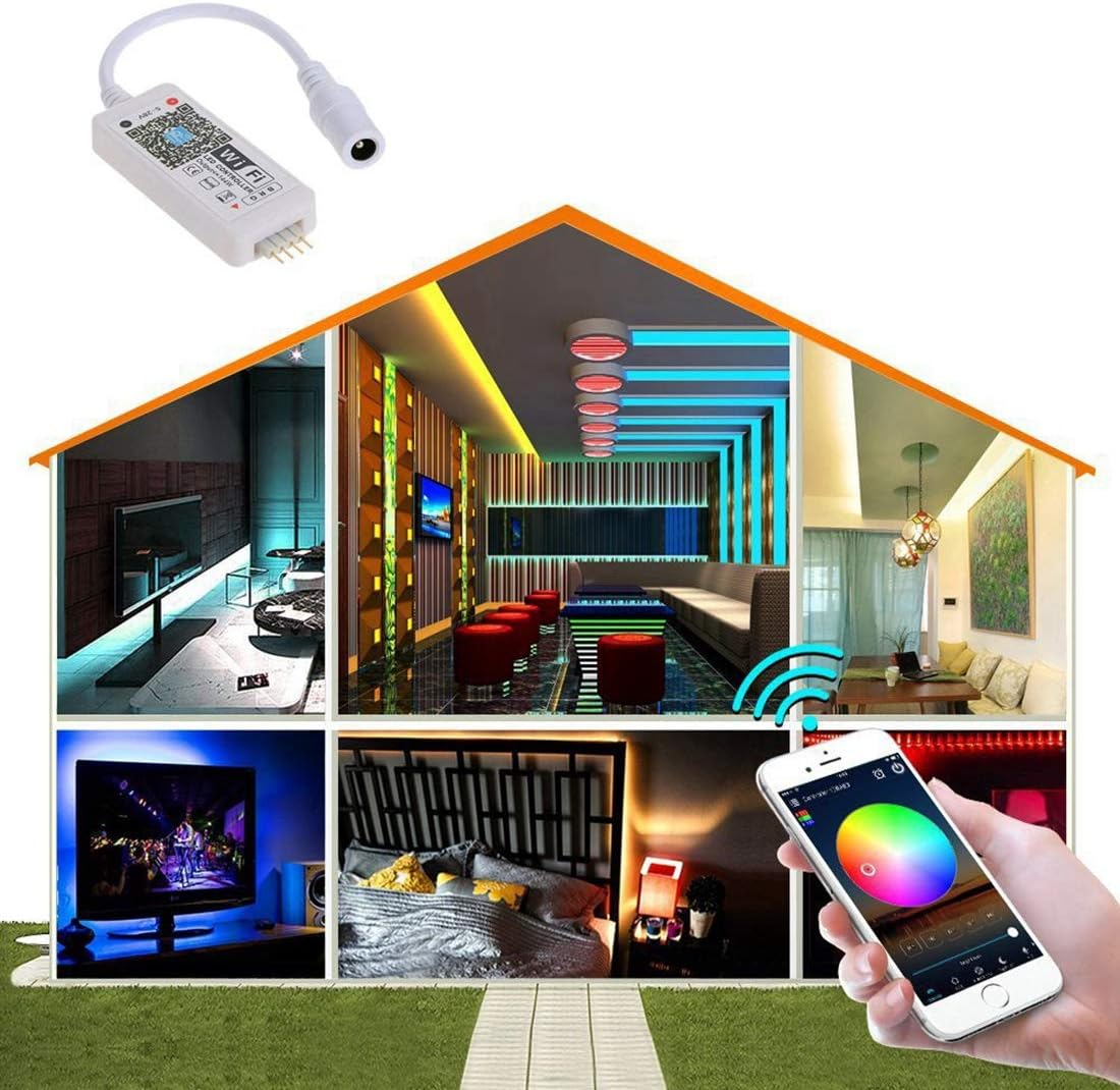 Goldwin Smart RGB 4 Pin LED Lights Strip Controller WiFi Bluetooth Combine Light Control Box Compatible with Alexa Google Home siri (3)