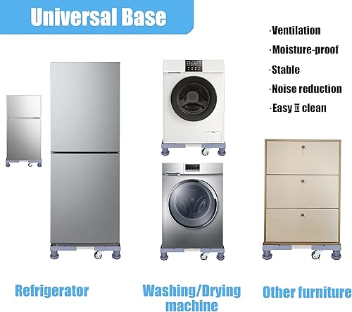Miniatura 5 de YOOGAA Mini soporte universal para nevera, base elevada, ajustable, pedestal para lavadora, bases multifuncionales para muebles con 4 ruedas de