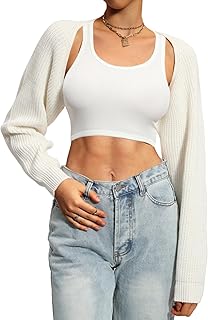 Women Knit Bolero Shoulder Shrug Sweater Long Sleeve Open Cropped Cardigan - Buy now