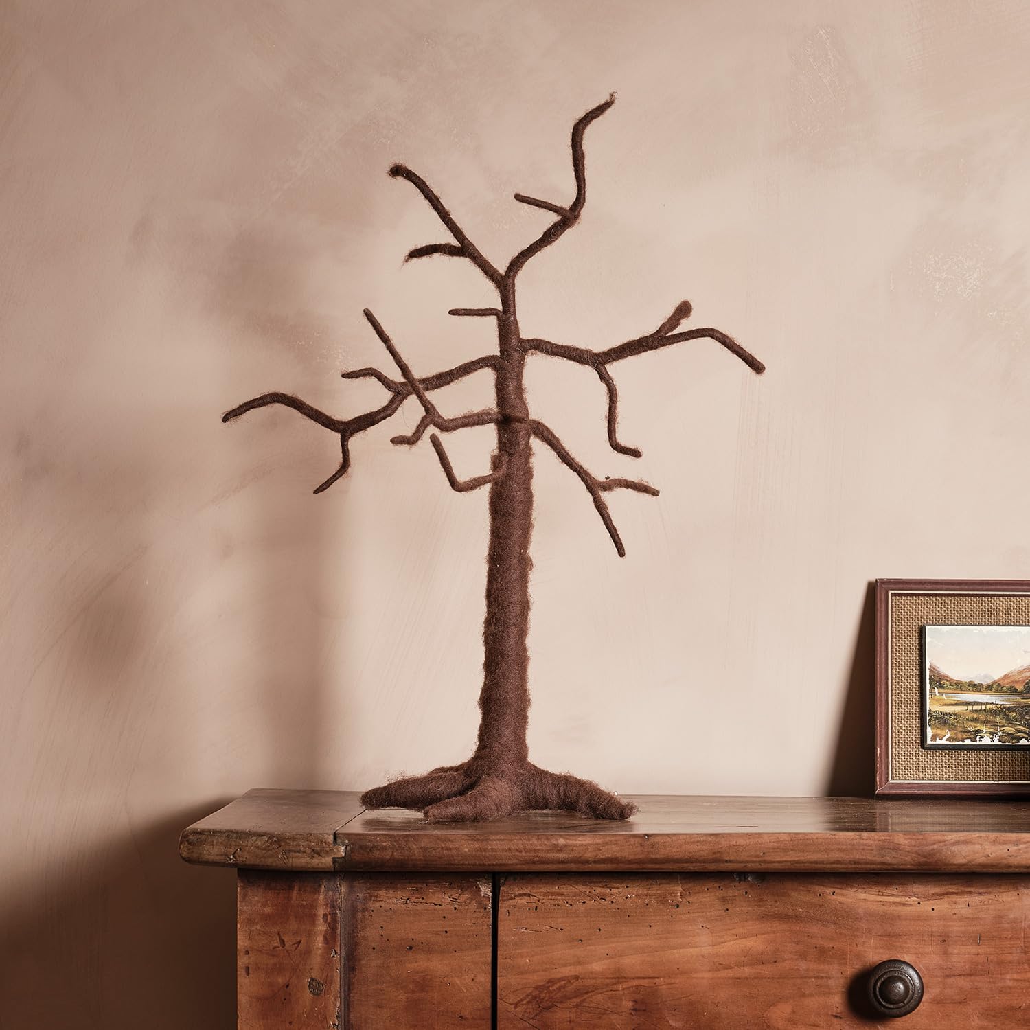 Lights4fun Brown Halloween Artificial Felt Twig Tree Tabletop Centerpiece For Hanging Decorations 50Cm