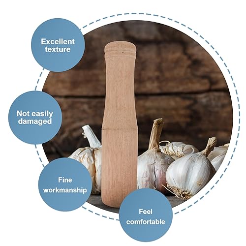 Miniatura 8 de UPKOCH Triturador de madera de 6.8 pulgadas para cócteles, prensa de ajo y molinillo de especias, triturador de cocina para triturar hielo, frutas