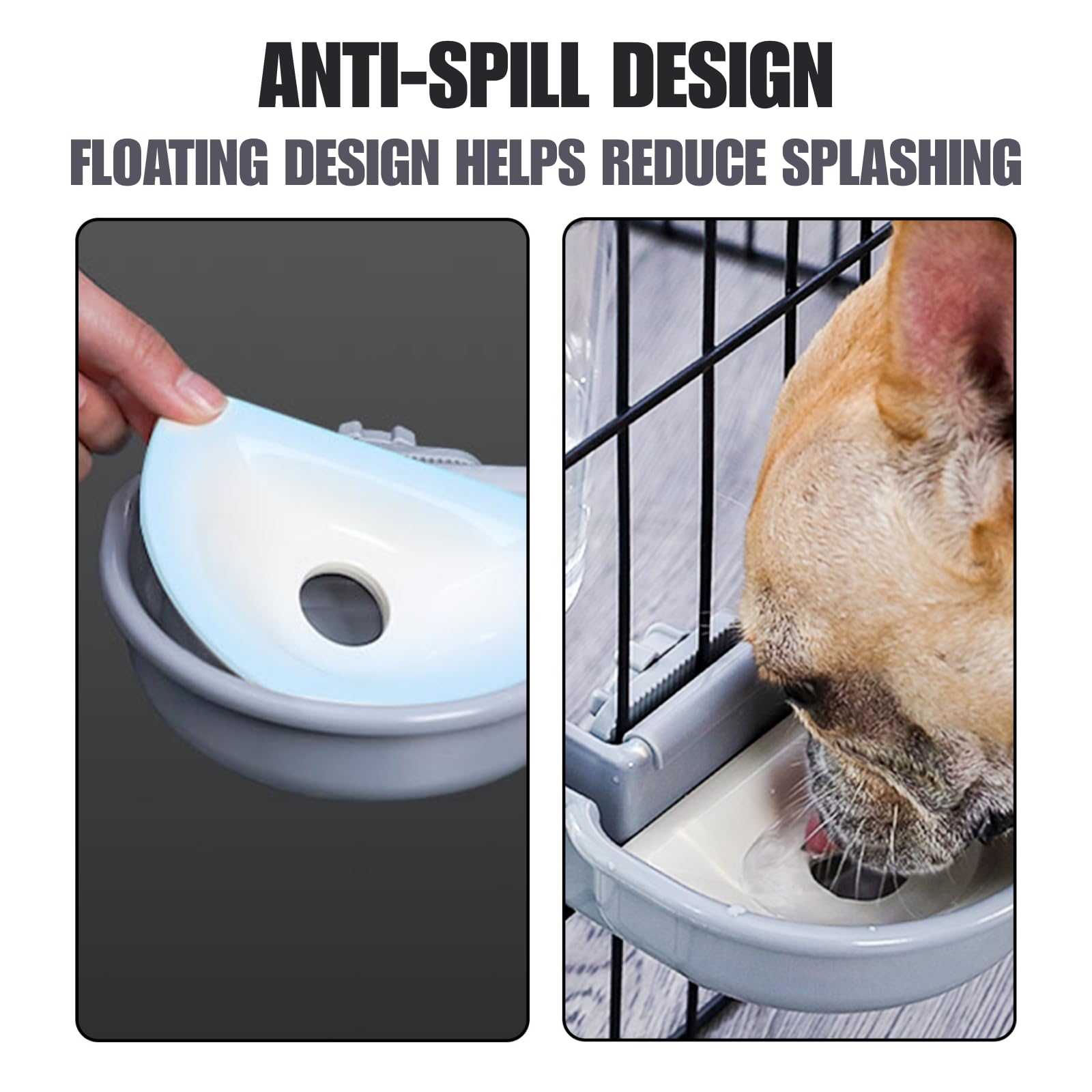 Automatischer Futter Wasserspender, Hängend für Käfige, Geeignet für Welpen, Kätzchen, Kaninchen, Meerschweinchen, Chinchillas, Igel, Frettchen (Blau)