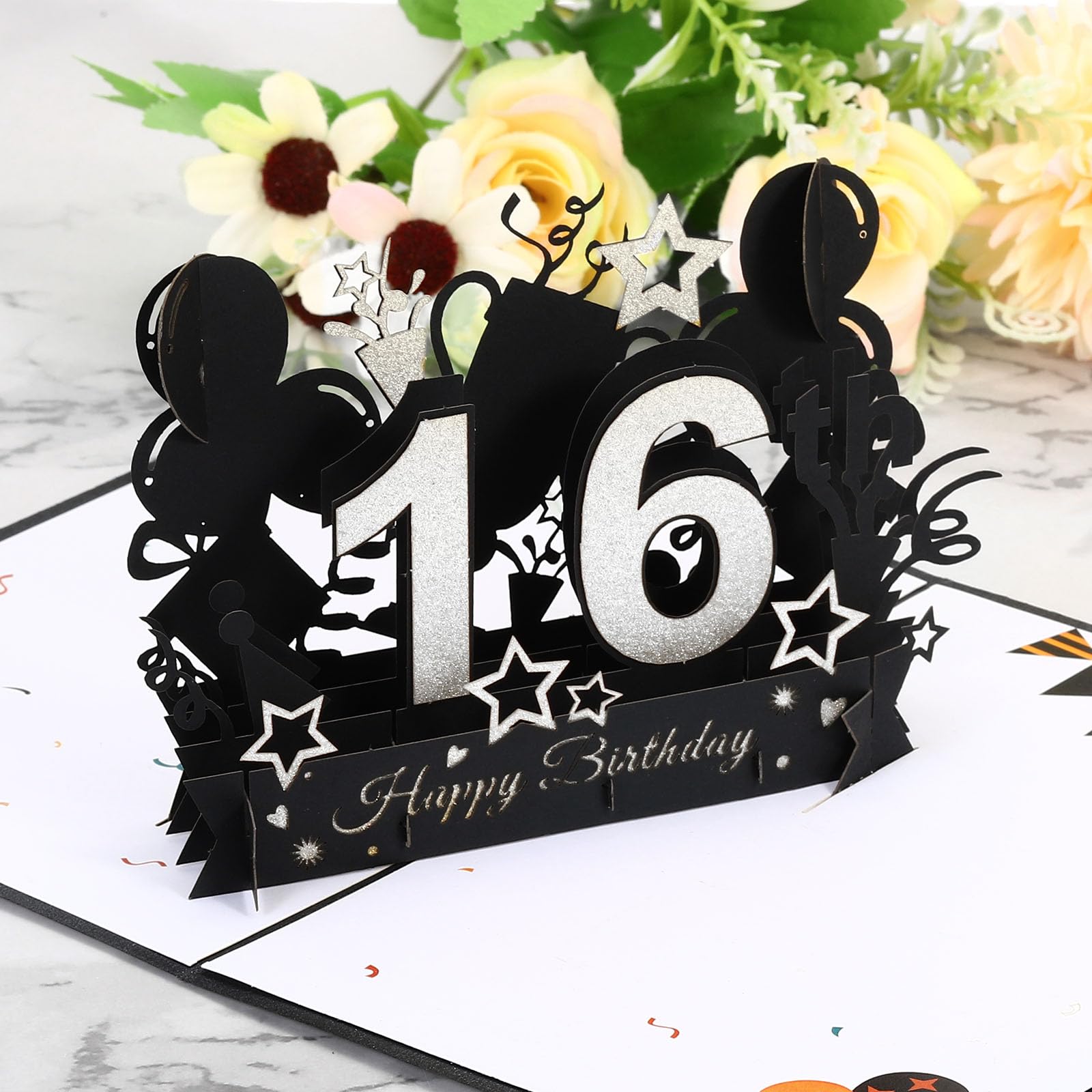 Biglietto D'auguri 3D Pop-up Per 21° Compleanno – Con Busta E Tagliando, Torta E Palloncini, Regalo Per Donne