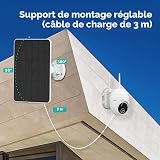 Panneau Solaire pour Caméra de Sécurité, Panneau Solaire USB 6W Compatible avec la caméra de Surveillance DC 5V Rechargeable, Chargeur Solaire pour Caméra avec Câble de 9.8ft - 5
