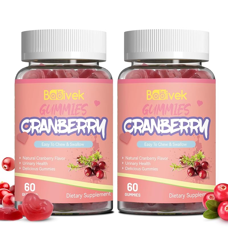 Babivek Suplemento de Cranberry com D-manose 1000 mg + 250 mg e probióticos 1 bilhão de UFC, 120 gomas