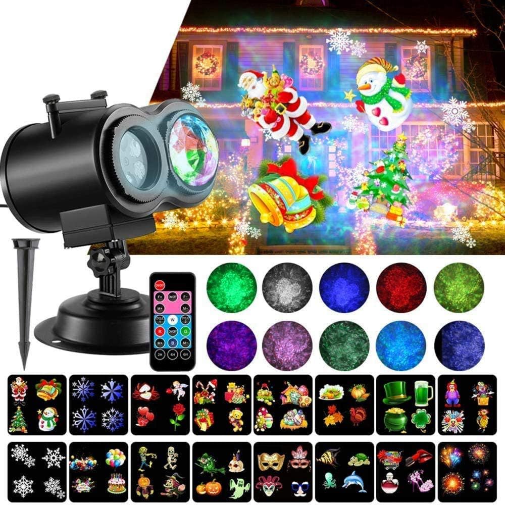 Amazon 【2020最新バージョン】クリスマスプロジェクターライト、ホリデープロジェクターライト、10のカラフルなライトモードの