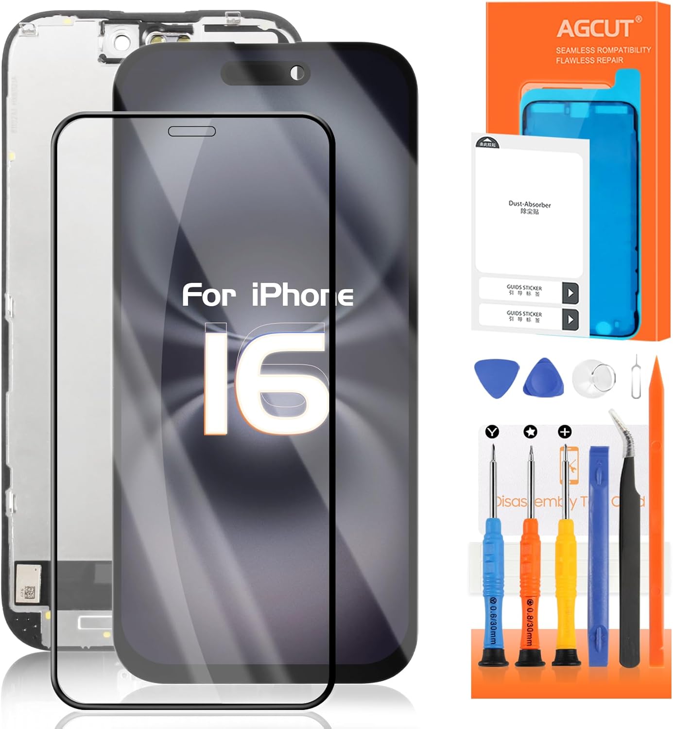 INCELL for iPhone 16 Screen Replacement for iPhone 16 LCD Display A3287, A3081, A3286, A3288 LCD Digitizer Touch Screen Assembly Repair Kit
