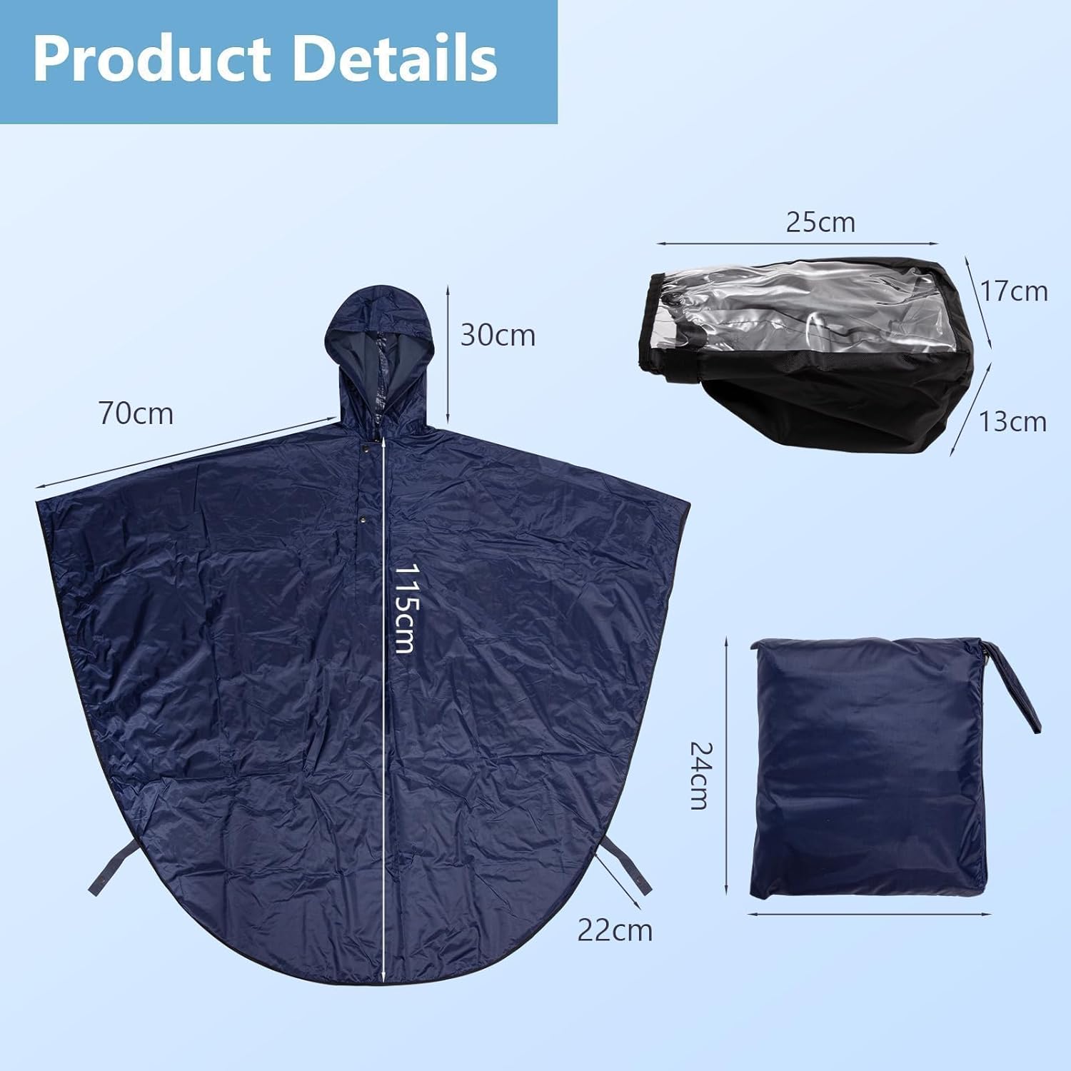 Wheelchair Rain Poncho with Joystick Cover - Full Body Weatherproof Rain Cape with Adjustable Straps, Lightweight Breathable Rain Cover for Men & Women, Electric Wheelchair and Mobility Scooter Covers - Image 2