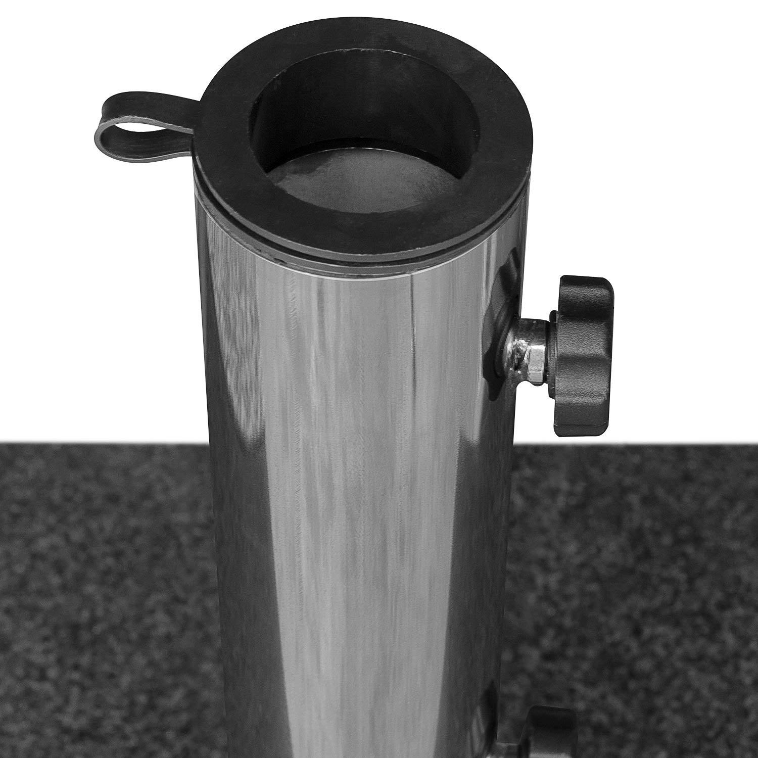 anndora Granit Sonnenschirmständer 40kg rollbar 45x45cm Adapter 48, 38mm - dunkelgrau poliert