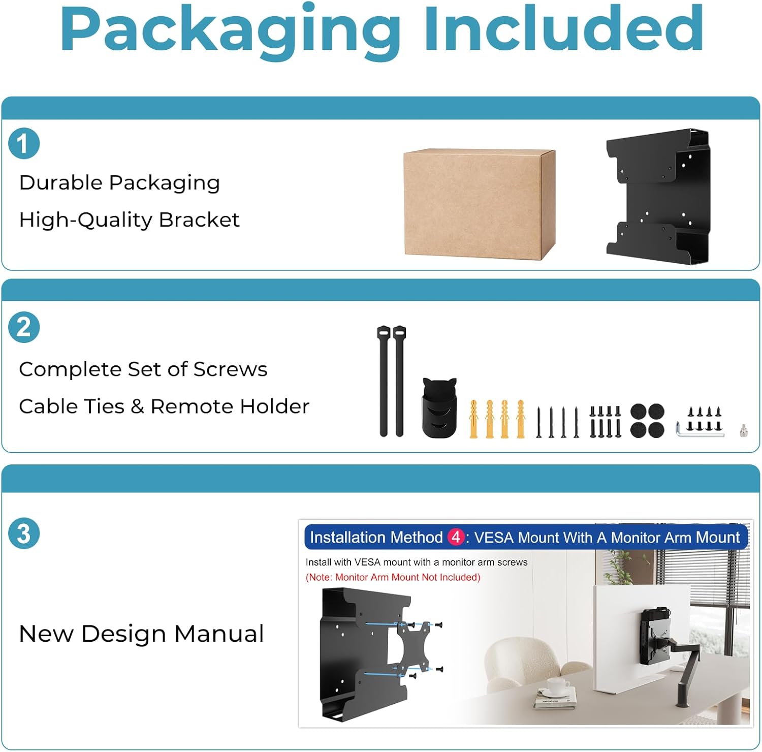 2-Pack Mini PC Mount for Dell VESA Wall Under Desk Mount or Mount to a Monitor Arm, Monitor Stand for Dell OptiPlex MFF 7080 5070 3000 7060 7090 7010 3060 3040 3050 and More Model with Pen Holder