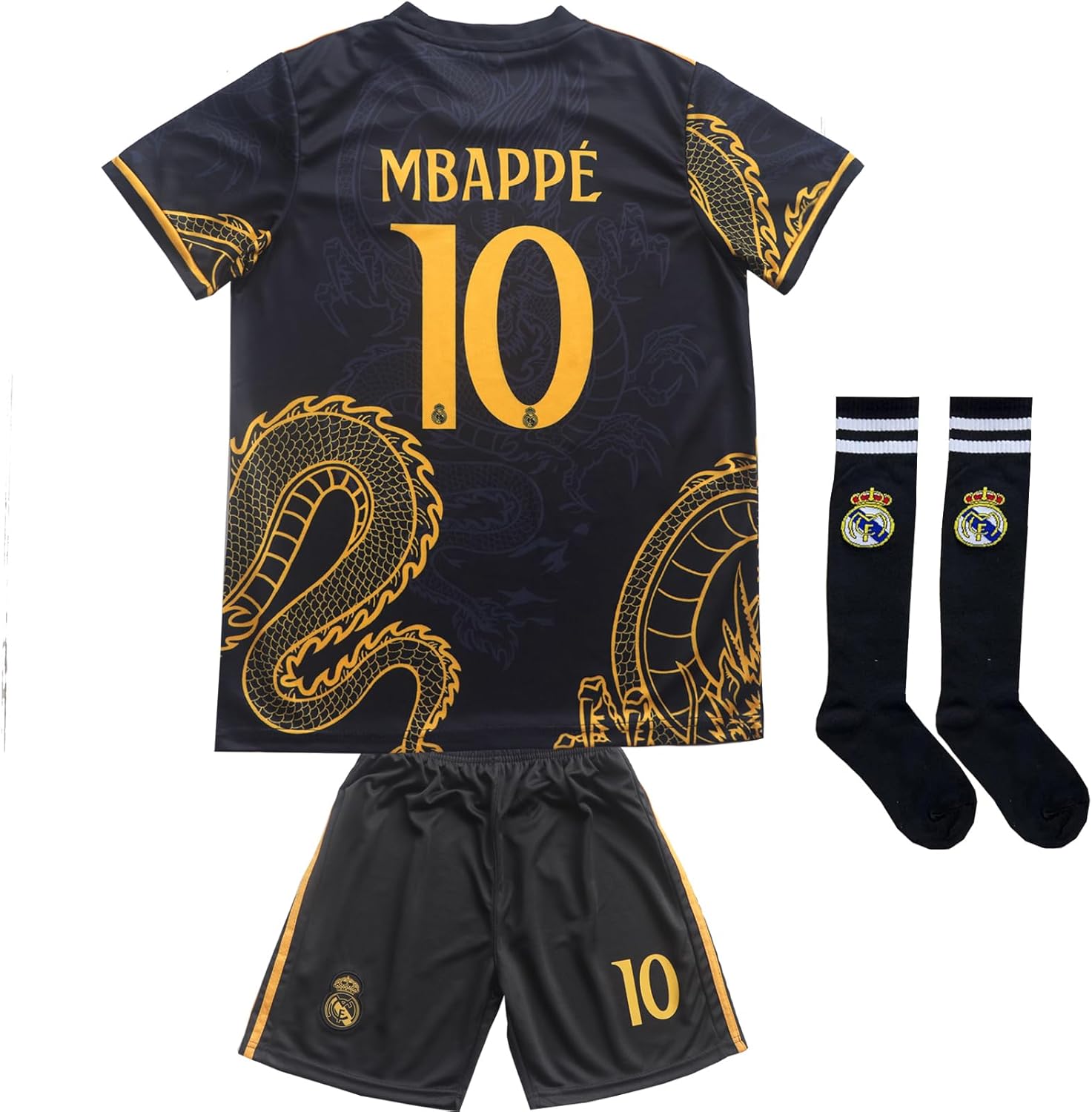 LeenBD Kylian No #9 Madrid Special Dragoon Edition Kids Soccer Jersey Shirts Football Futbol Socks Set Youth Sizes
