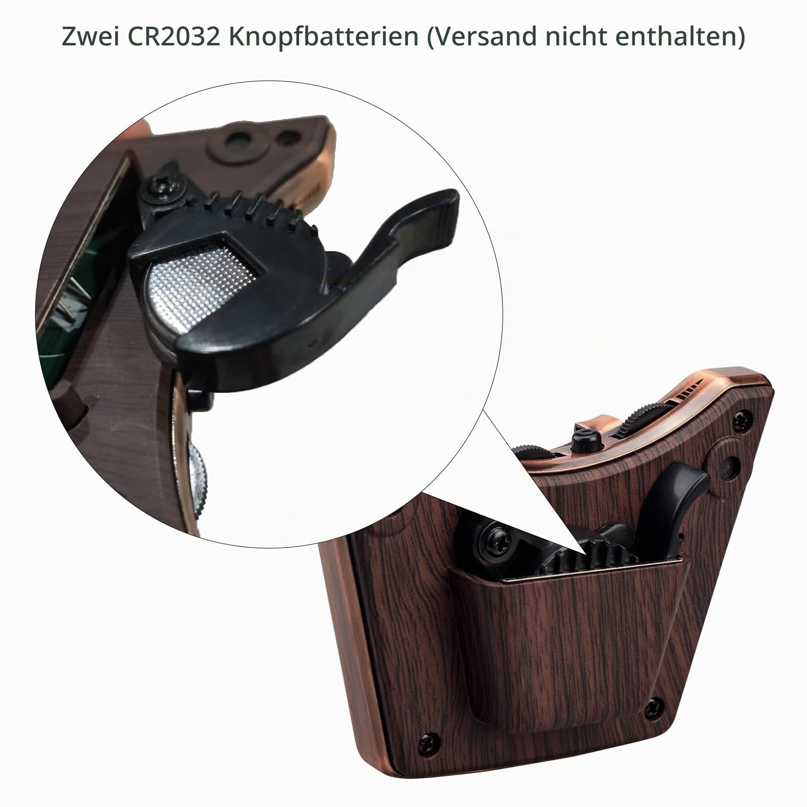 Akustikgitarren-Schallloch-Tonabnehmer Duale Tonabnehmermodi Piezo + Mikrofon unterstützt Lautstärke Toneinstellung Phasenfunktion Einfache Installation für 36-42 Zoll klassische Folk-Gitarren,F