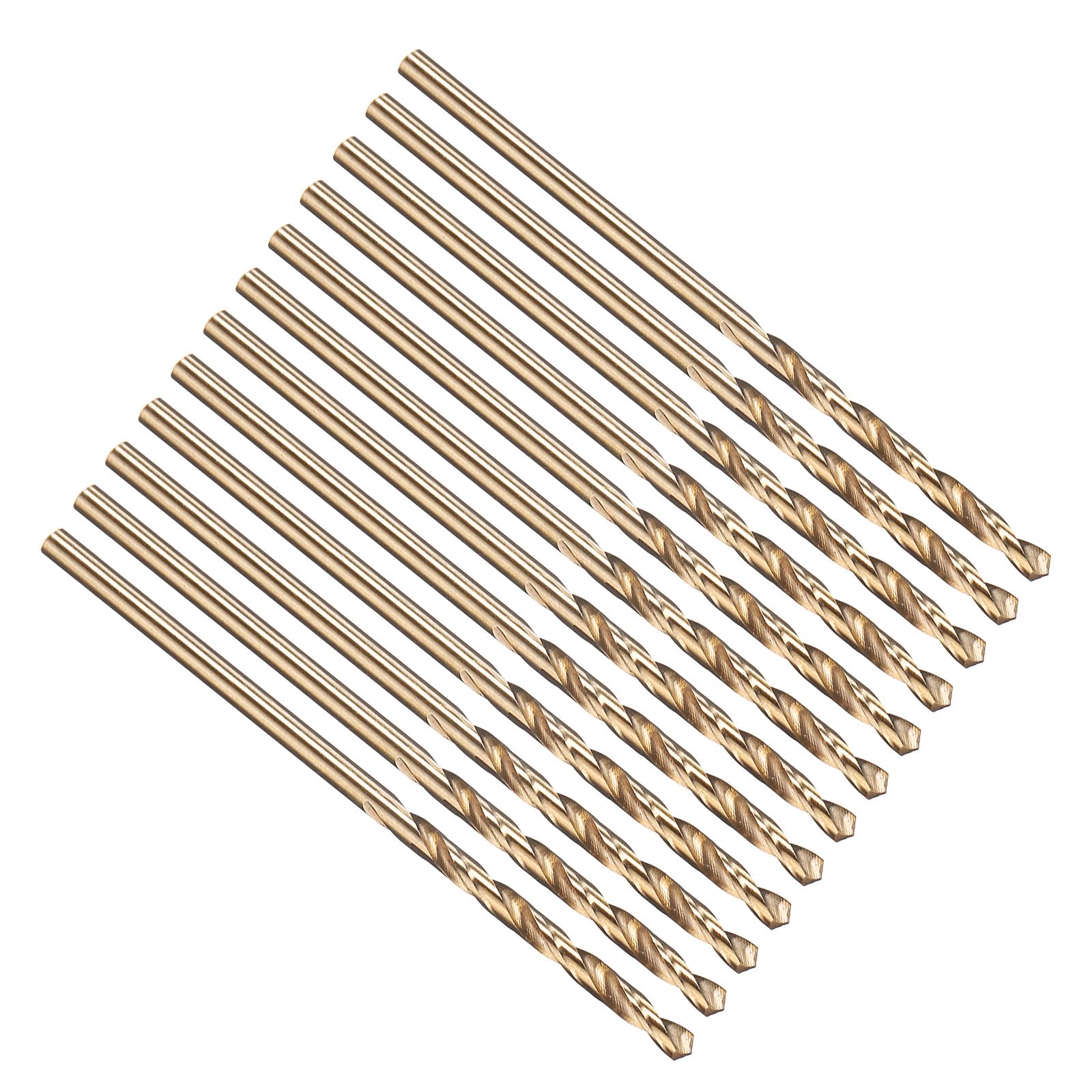 PATIKIL 1/16" Drill Bit, Jobber Straight Shank M35 Cobalt 5% High-Speed Steel 135° Gold Finish for Stainless Steel Hard Metal - 12 Pack