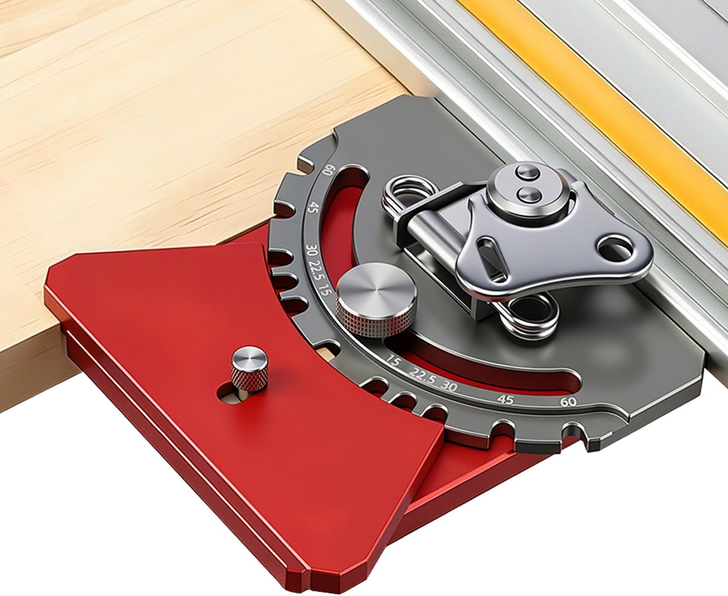 RUITOOL Adjustable Track Saw Square with 6 Positive Stops and Cam Lock | CNC aluminum, 250 mm reference edge, six dual-direction angle stops, cam lock, compatible with Festool and Makita guide rails