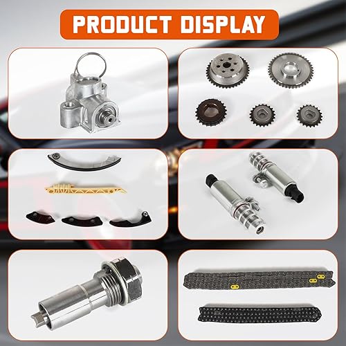 Miniatura 5 de DAYSYOER Kit de cadena de distribución con junta de cubierta de engranajes de actuador selenoide VCT se adapta a Buick, para GMC-Terrain, para