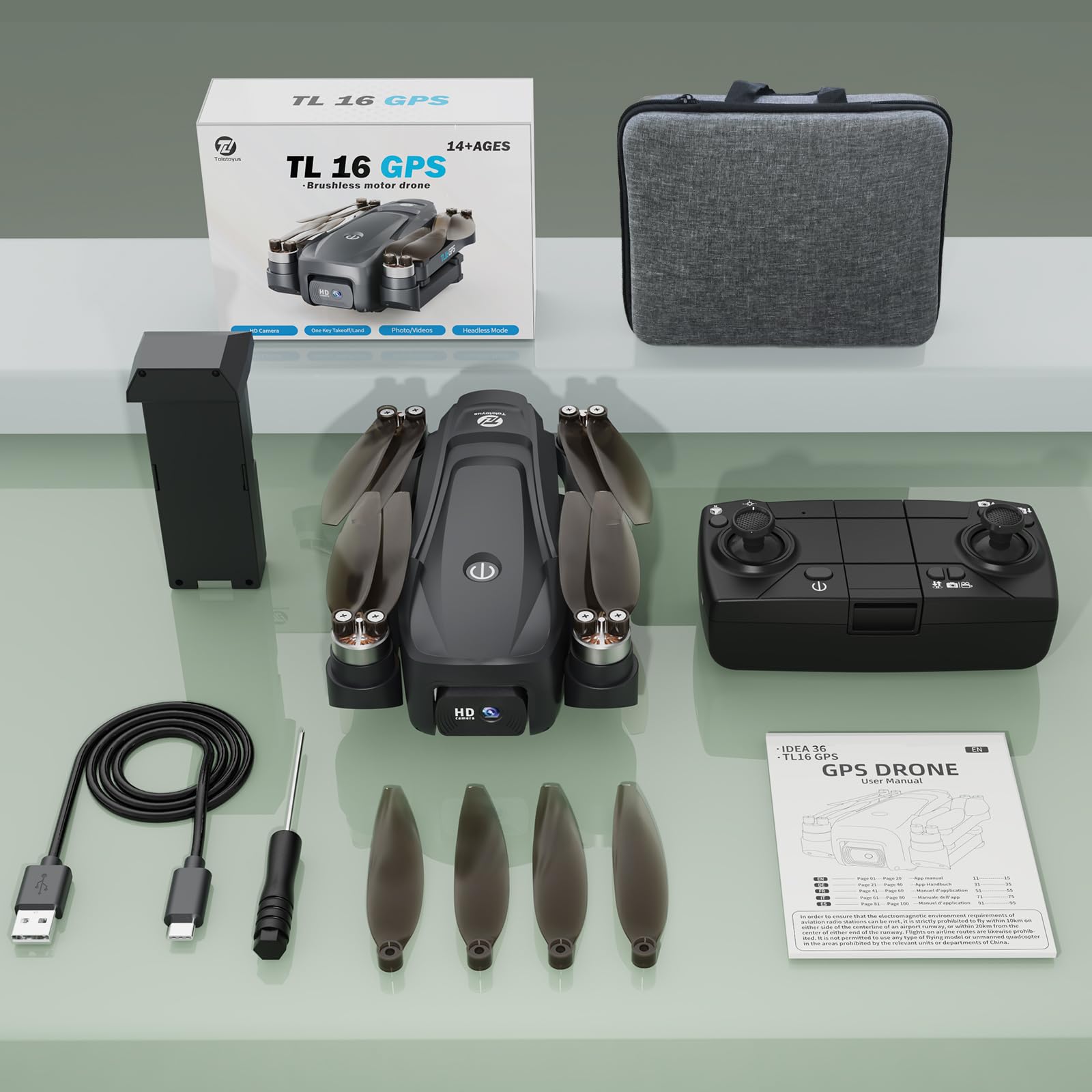Droni con Telecamere Brushless Motore Drone per Adulti Principianti 2 Telecamere FPV RC Quadcopters Pieghevole Motorizzato 1080P Camera Regolabile UAV APP di Controllo 3D Flips