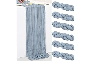 6Pack Dusty Blue Cheesecloth Table Runner 10Ft 35x120 Inch Boho Gauze Table...
