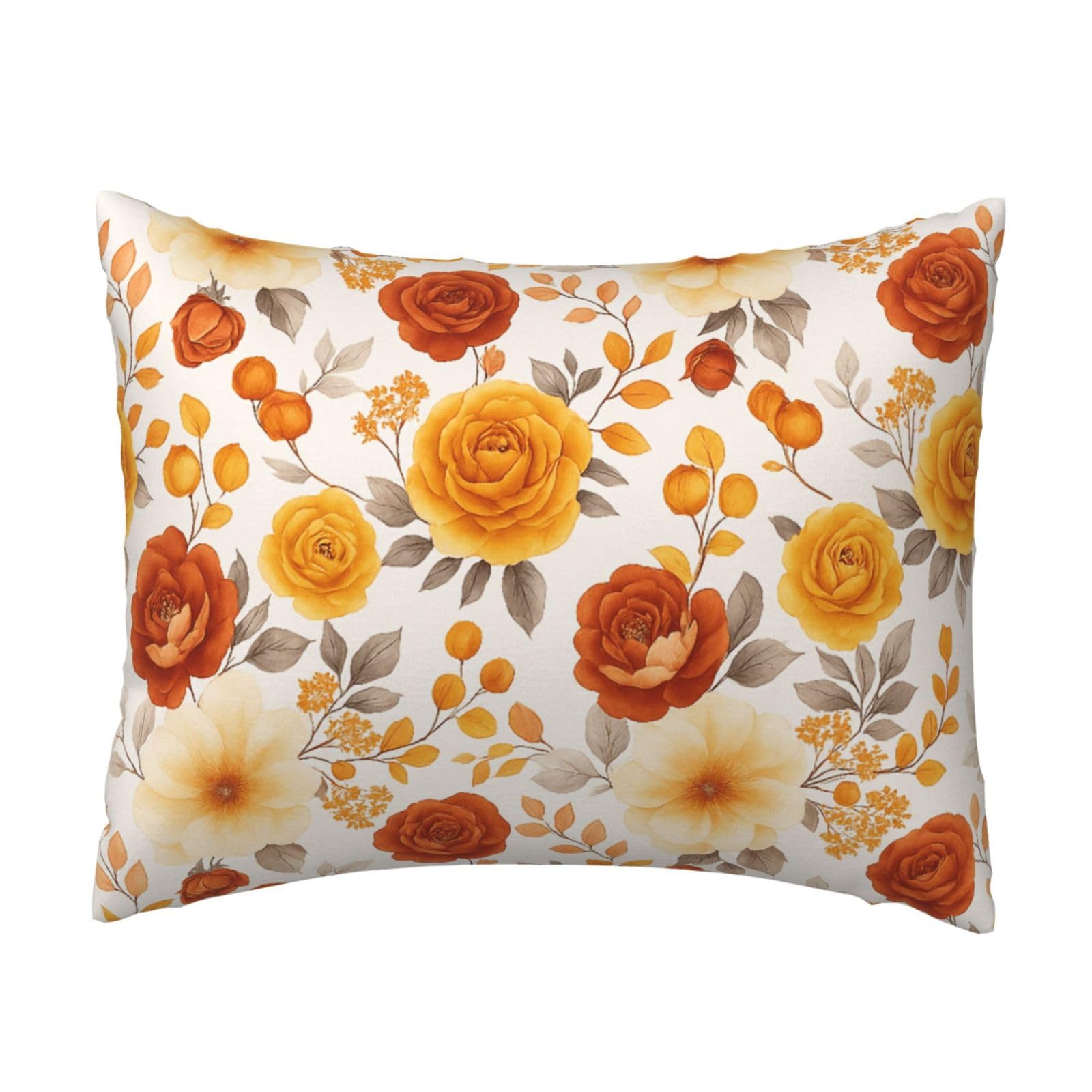 Watercolor Floral Pillowcase Soft Plush with Zipper Decorative Pillowcovers 16x20 in