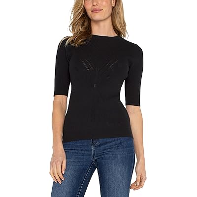 Liverpool Los Angeles Elbow Sleeve Crew Neck Sweater Women