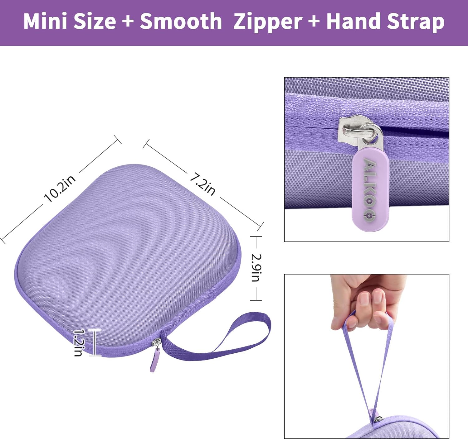 Headphone Case Compatible with BERIBES/for JBL Tune 510BT/ 720BT/ for Sony WH-CH520/ WH-CH720N/ WH-1000XM4/ for TOZO HT2 Noise Cancelling Headphones, Wireless Bluetooth Over Ear Earphone Bag (Purple) - Image 3