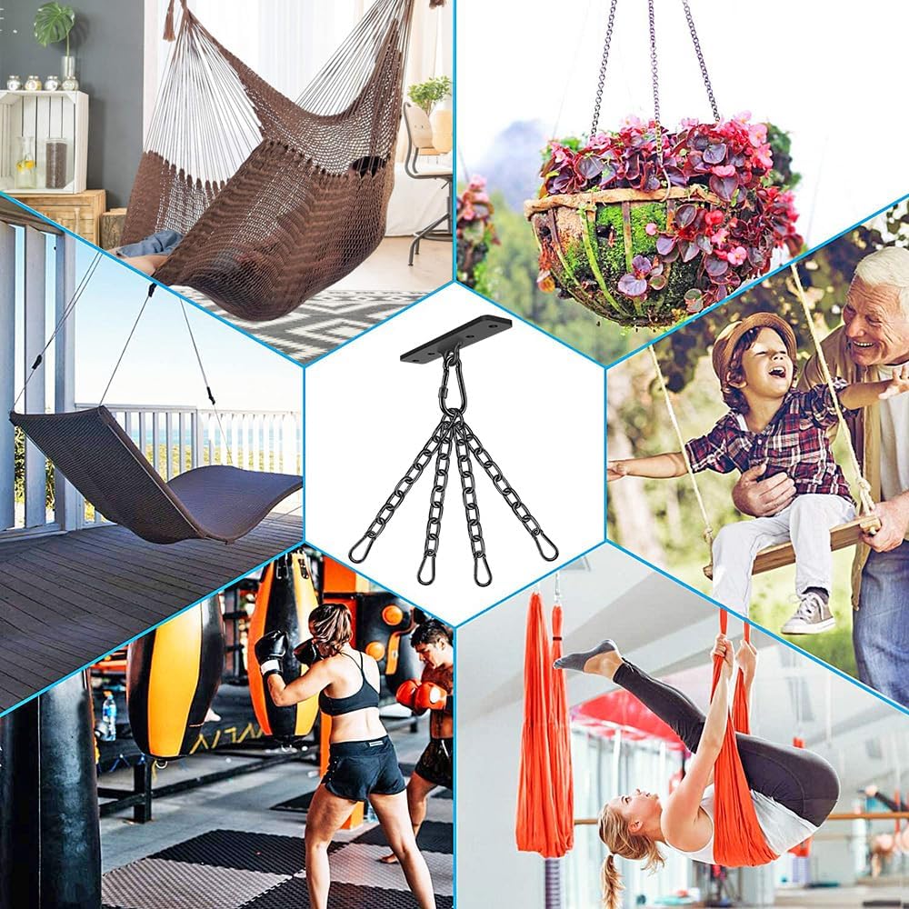 Dolibest Heavy Bag Hangers Brackets, Punching Bag Hangers, Heavy Bag Ceiling Mount for Body Weight Strength Training Systems, Aerial Yoga Swing & Hammock, Resistance Band