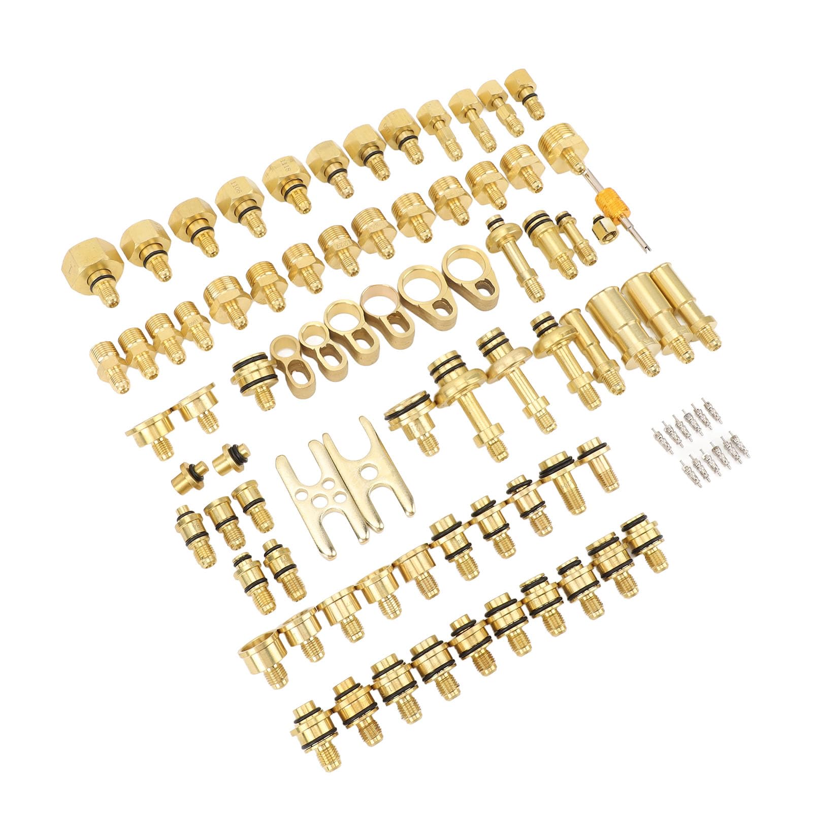 Eujgoov Kit de Prueba de Fuga de Aire Acondicionado de Latón Automotriz Conjunto de Herramientas Completas Kit de Reparación de Aire Acondicionado Automotriz Casos Portátiles para de