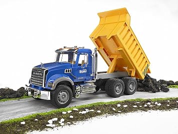 Bruder 02815 Mack Granite Dump Truck 1:16 Scale, Ultra-Realistic Toy Truck for Construction & Farm Play | Durable for Indoor, Outdoor, Sand & Snow Use, Ages 3+