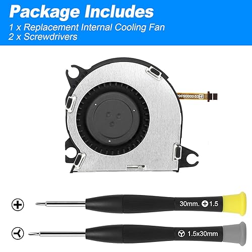 Miniatura 7 de Ventilador de refrigeración interno de repuesto para Nintendo Switch, EEEKit ventilador de repuesto para CPU disipador de calor para consola HAC-001