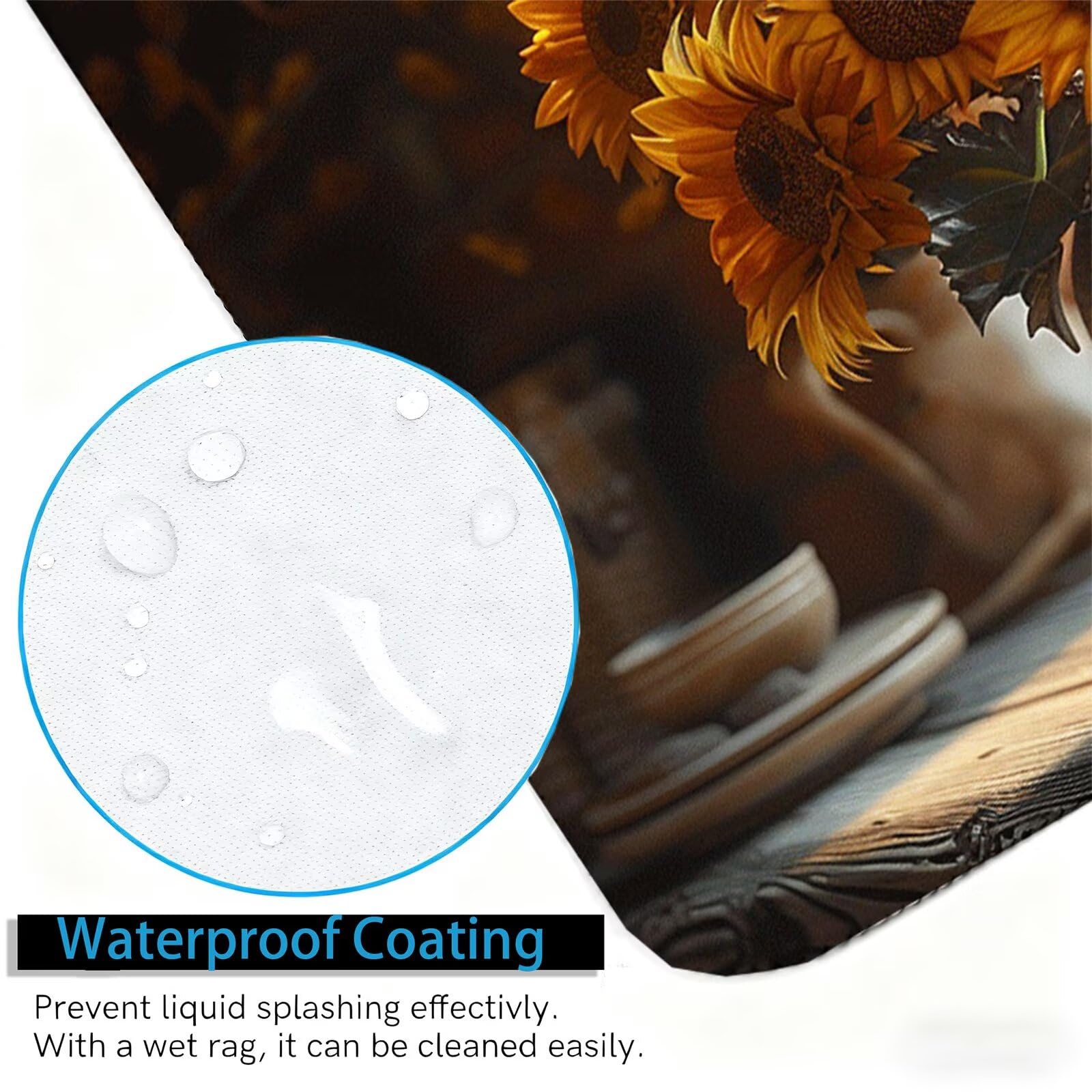 Podkładka pod mysz Słonecznik XXL 1200 x 600 mm Podkładka pod mysz Wazon pod biurko z podstawą antypoślizgową, zwiększona dokładność dla gracza, wodoodporna podkładka pod mysz dla graczy