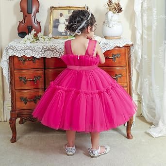 Baby Toddler Fluffy Flower Girl Birthday Party Pageant Dance Party Tutu Dress