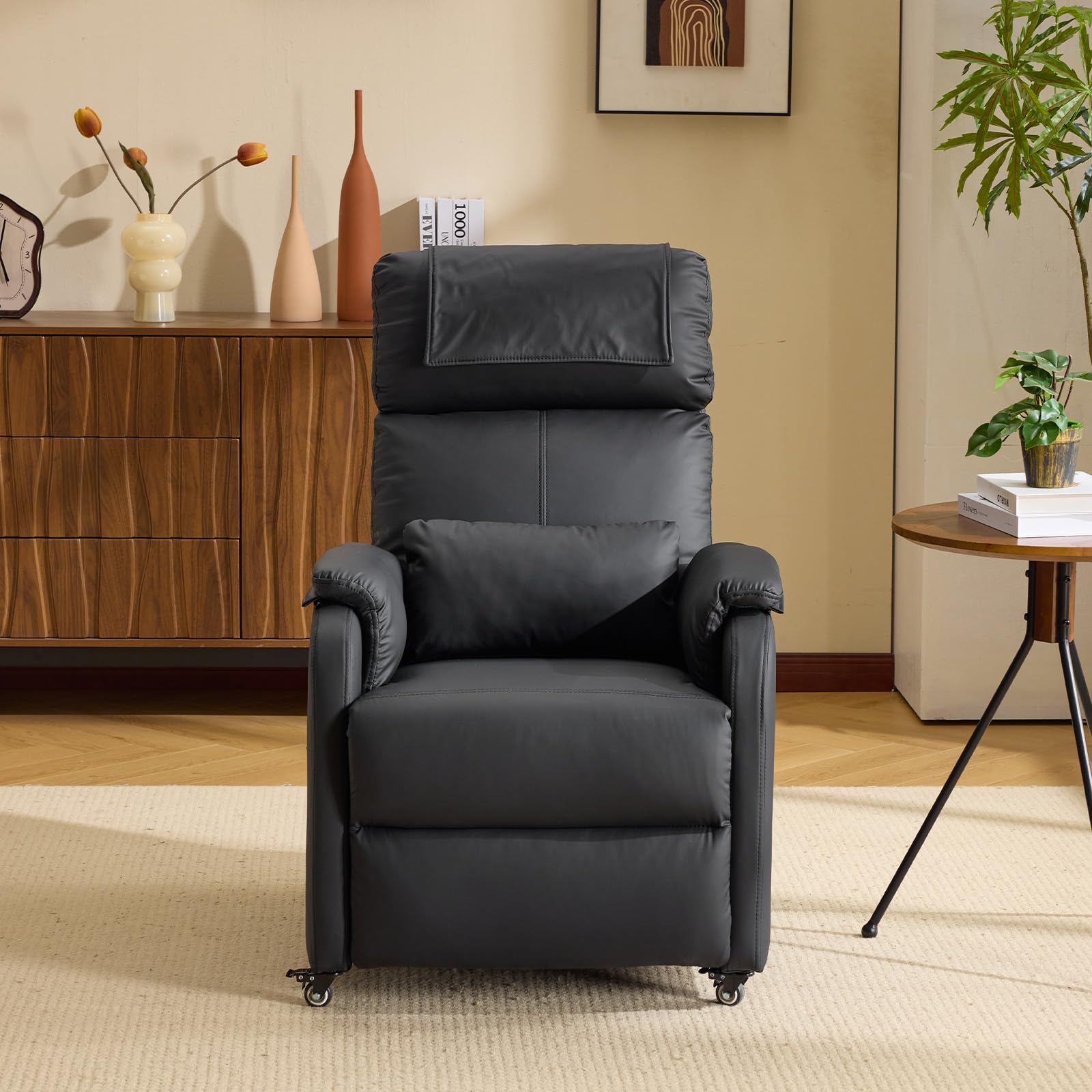 Bonnlo Fauteuil de relaxation, fauteuil de télévision, fauteuil de massage électrique avec fonction allongée, fauteuil TV, massage à 2 points et fonction chauffante, ports USB-C et USB-A, 1 poche