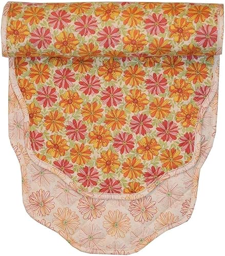 Sweet Pea Linens Camino de mesa con estampado floral rosa y naranja de 54 pulgadas