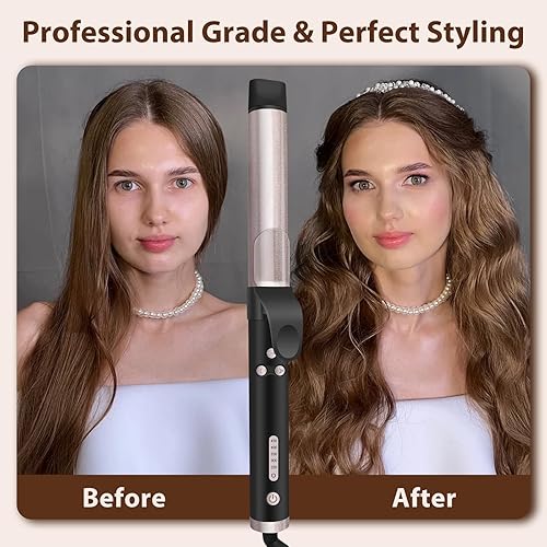 Miniatura 5 de MQUPIN Rizador giratorio de 1 14 pulgadas, rizador de cabello profesional con ondas automáticas para mujeres, rizadores de pelo de calentamiento
