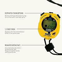 Vista 4 de FINIS Cronómetro impermeable para entrenamiento de natación - Memoria dividida de 300 - Modo de frecuencia de carrera - Pantalla de fácil lectura