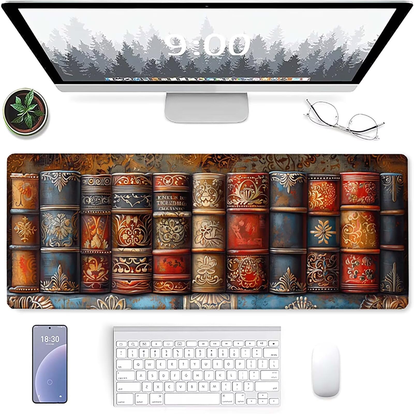 Tappetino Mouse LibroTappetino Mouse Gaming 1200 x 600 mmGiallo Tappetini Scrivania con Bordi Cuciti Impermeabile e Antiscivolo Base Tappeto PC Scrivania per Travail Famiglia PC Ufficio, Regalo H-D