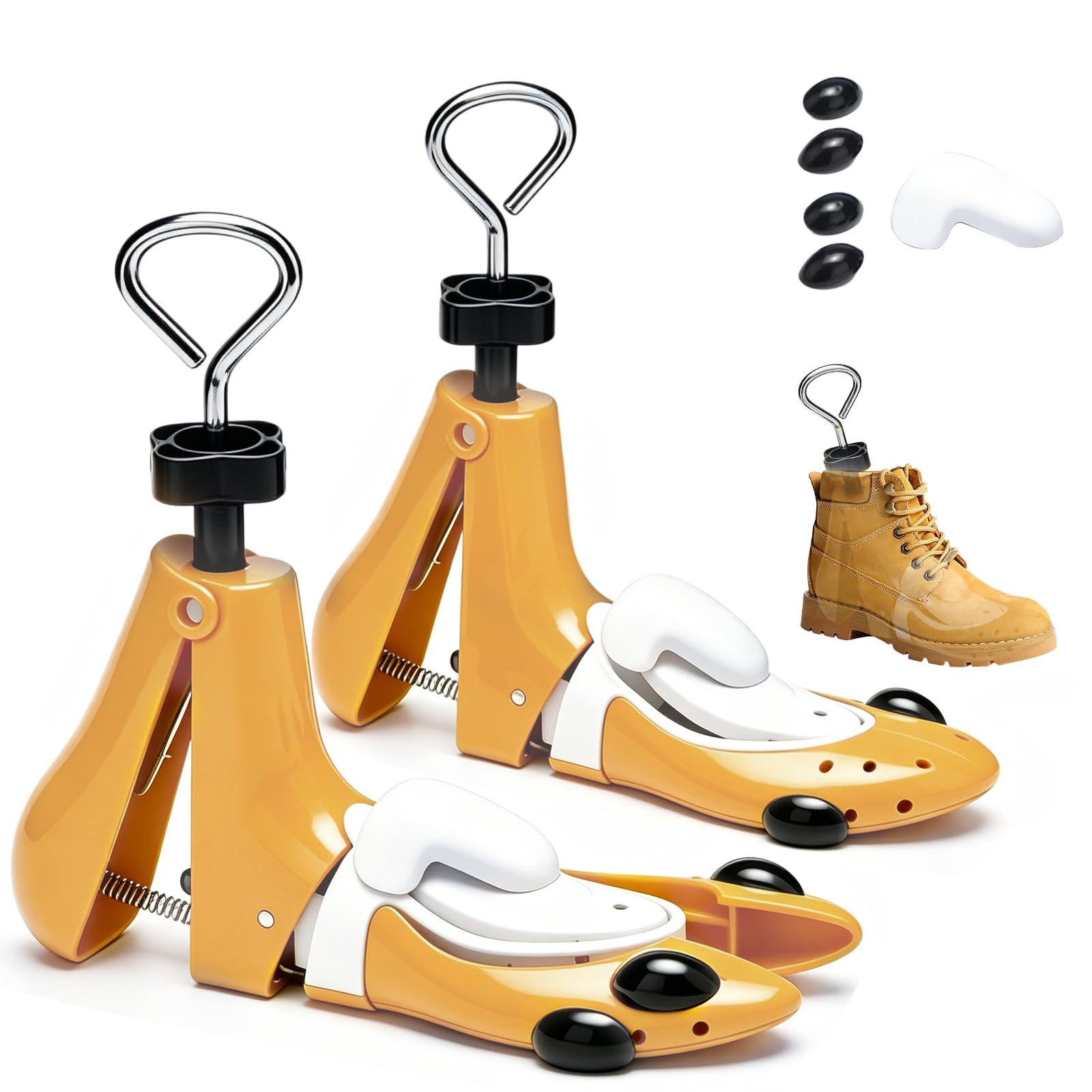 FARYODI 1 par de hormas para botas para hombre y mujer con calzador, 3/4 vías, para longitud y anchura ajustables, para zapatos de senderismo, botas y zapatillas