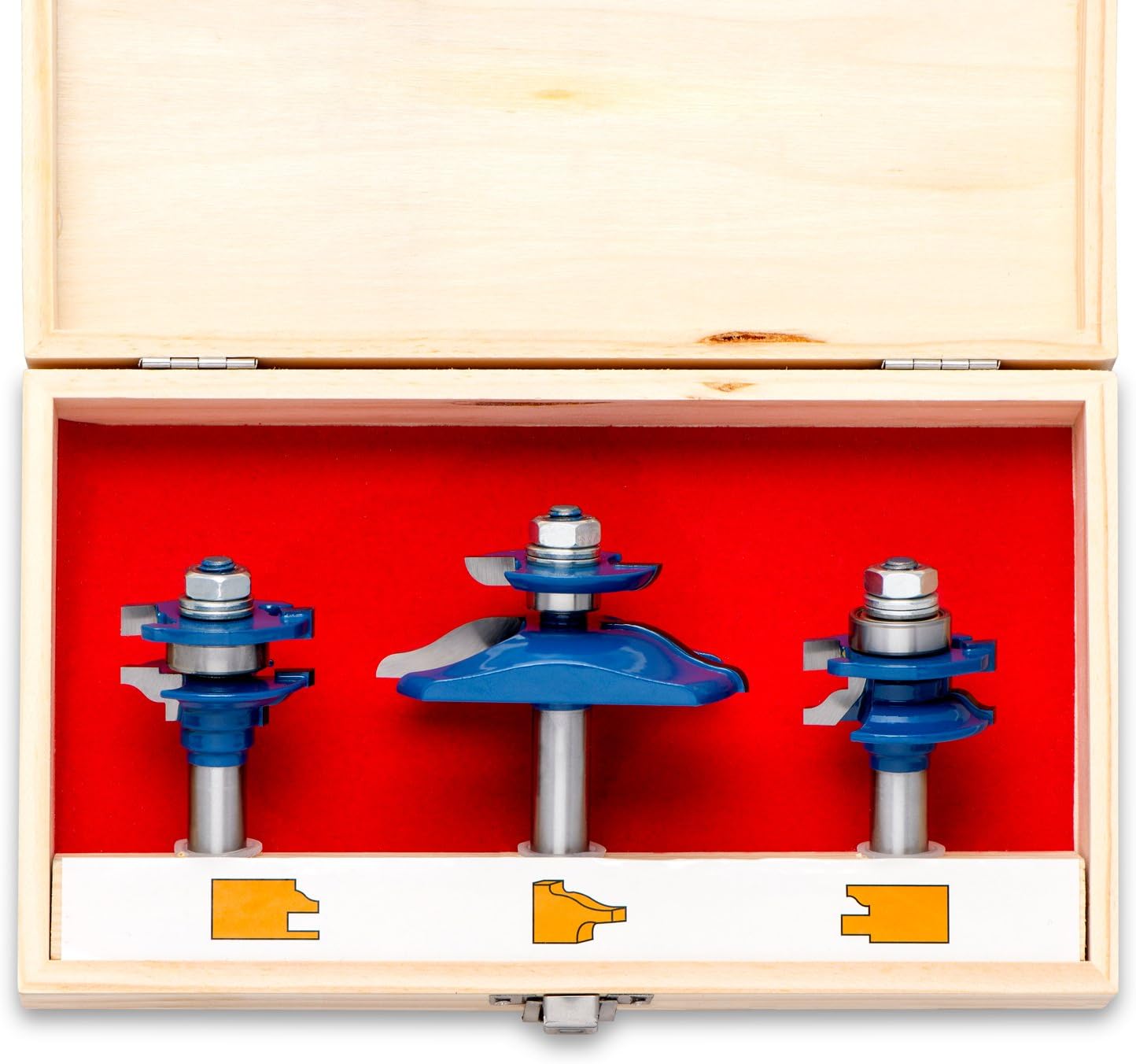 Neiko 10111A Ogee Cutter Router Bit Set, 3 Piece | 1/2" Shank | For Cabinets, Handrails and Other Wood Surfaces