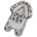 GoldBug Baby & Toddler 2-in-1 Car Seat Head Support + Strap Covers - Raindrop