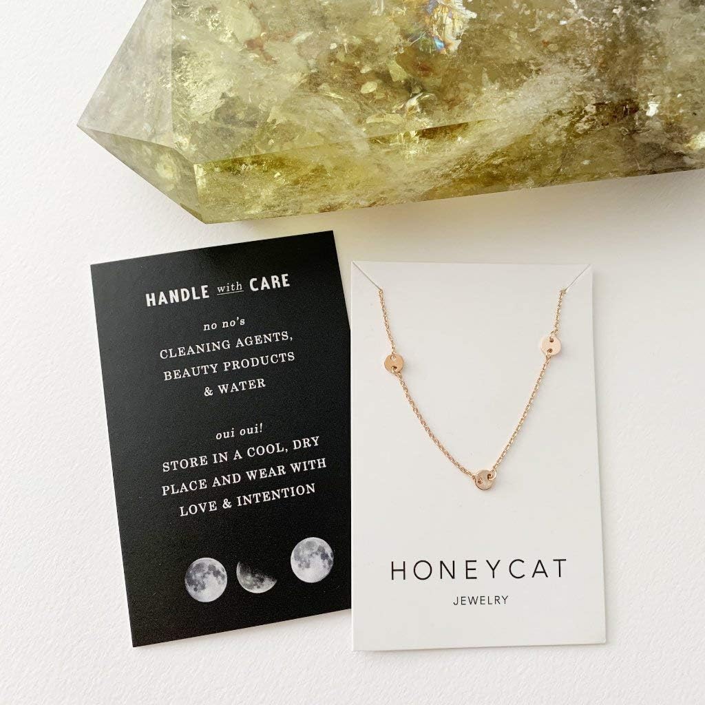 HONEYCAT Milky Way Disc Chain Necklace in Gold, Rose Gold, or Silver | Minimalist, Delicate Jewelry